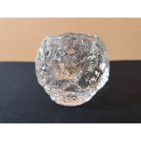 Vintage  Kosta Boda Ice Snowball Candle Holder Sweden Heavy Crystal - Picture 3 of 6
